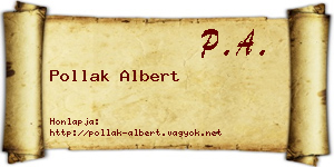 Pollak Albert névjegykártya