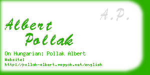 albert pollak business card